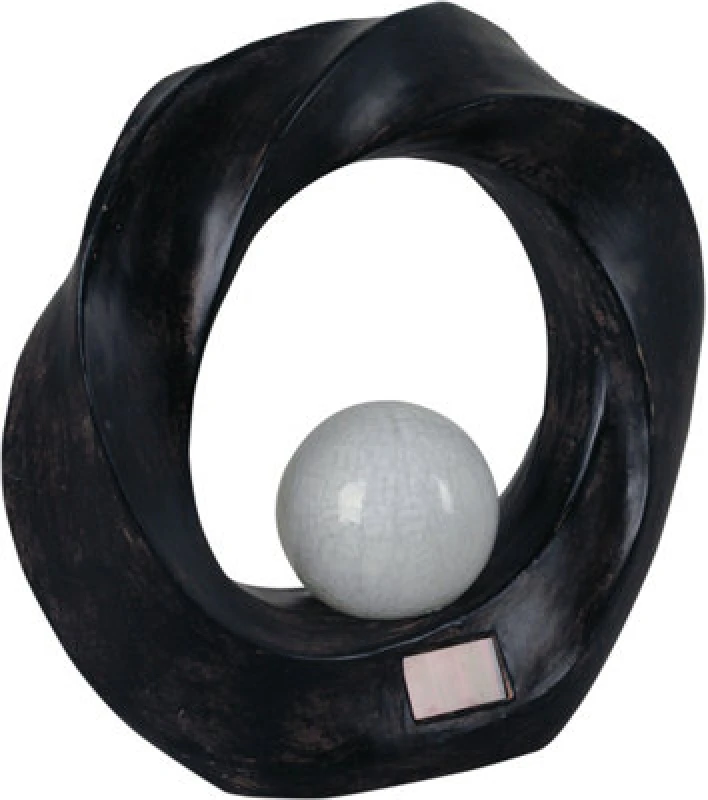 Image of Luxform Circular Sunset Solar Powered Stone Effect Flame LED Light Garden Ornament ELV-153246