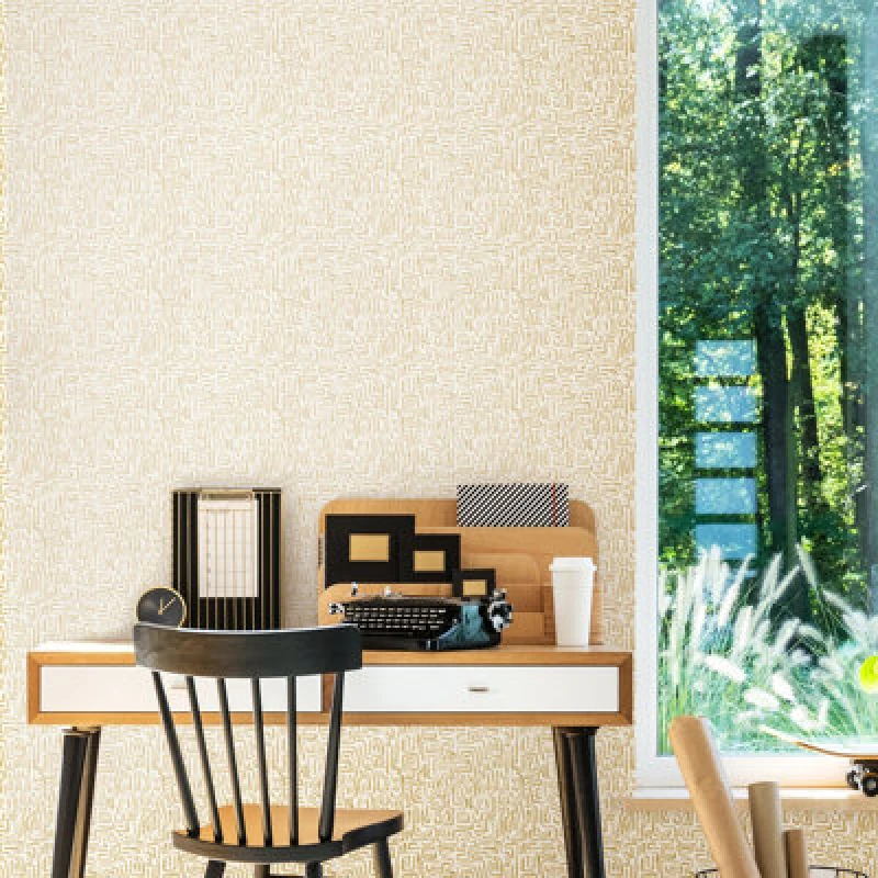 Image of Hoopla Walls Maze Squiggle - Soft Straw 10M Wallpaper