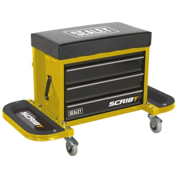 Image of Mechanic's Utility Seat & Toolbox - Yellow