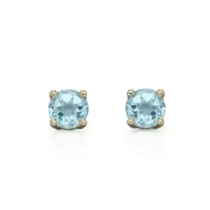 Image of JG Signature 9ct Gold Aquamarine Stud Earrings 4mm