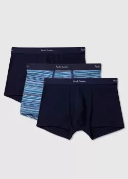 Image of Paul Smith Mens 3 Pack Stripe Trunk In Blue