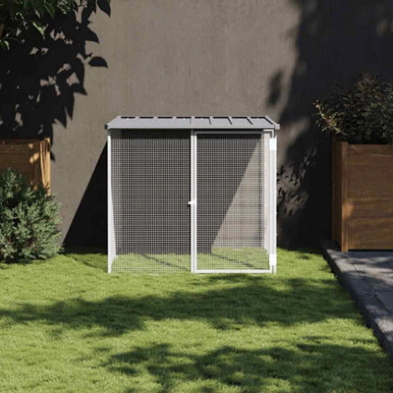 Image of VIDAXL Chicken Cage with Roof Light Grey 103x98x90cm Galvanised Steel Vidaxl 8720845903671