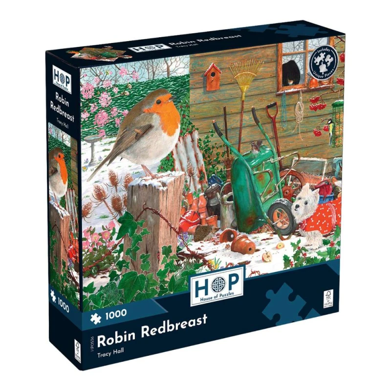 Image of The House Of Puzzles Robin Redbreast, 1000 Piece Jigsaw Puzzle Multicolor Unisex