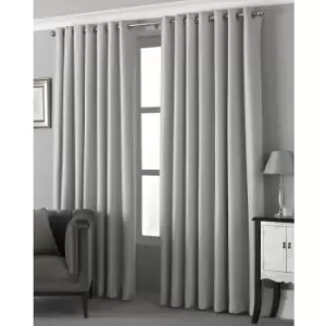 Image of Riva Home Pendleton Ringtop Eyelet Curtains (168 x 183cm) (Silver) - Silver