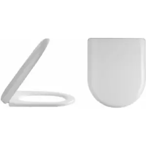 Image of Nuie - Luxury D-Shaped Thermoplastic Toilet Seat with Soft Close Hinge - White