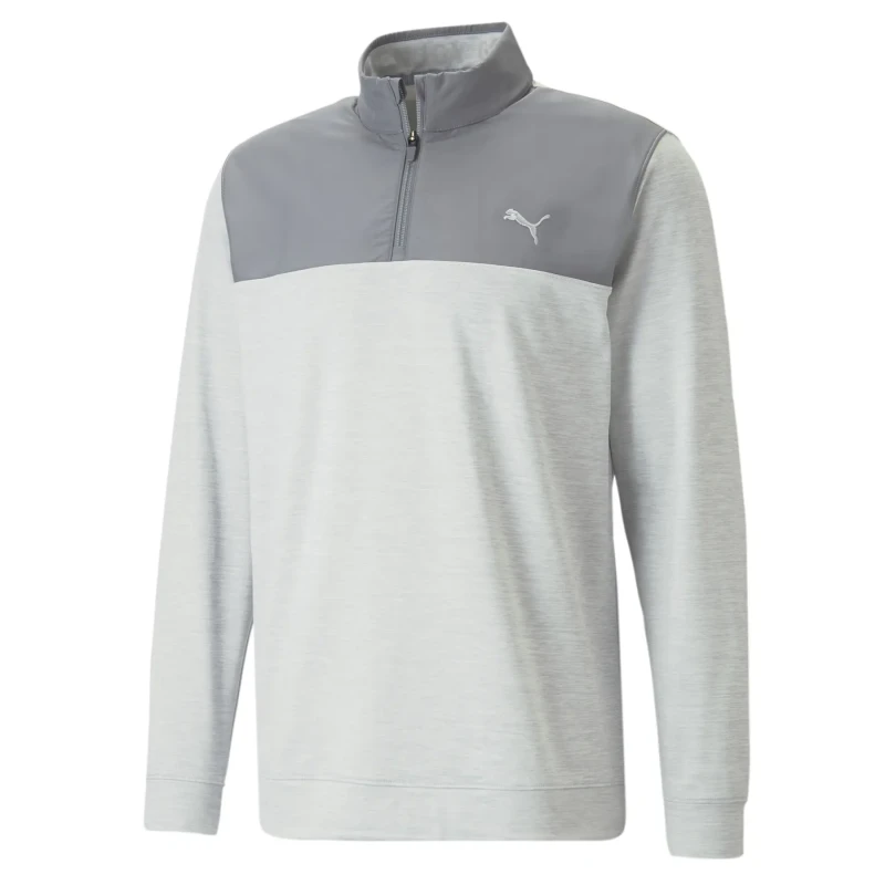 Image of Puma Cloudspun quarter Zip Mens - Grey Grey M