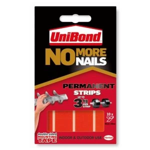 Image of UniBond No-More-Nails Permanent Mounting Strips - 10 Pack