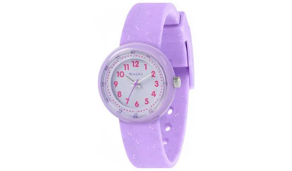 Image of Tikkers Tikkers Kid's Purple Glitter Silicon Strap Watch