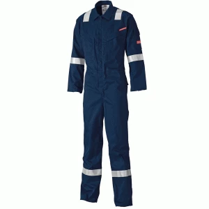 Image of Dickies Mens Lightweight Pyrovatex Flame Retardant Overall Navy Blue 46" 31"