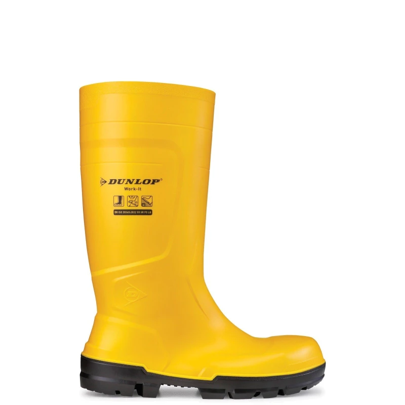 Image of Dunlop Work-It Full Safety Wellington - Yellow Yellow 10
