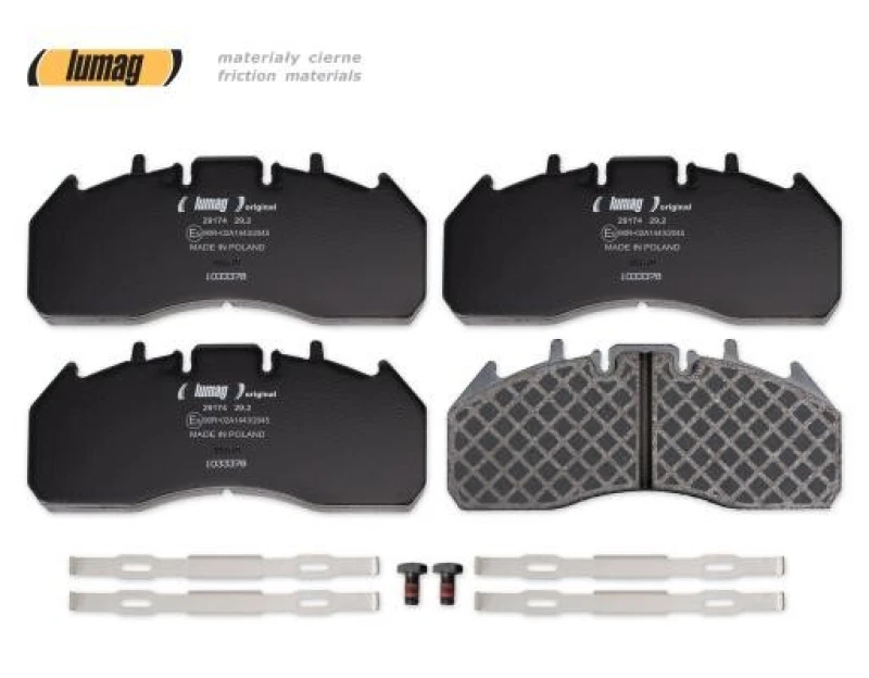 Image of LUMAG 29174 00 903 00 Brake pad set not prepared for wear warning indicator Brake Pad Set,disc brake (402)