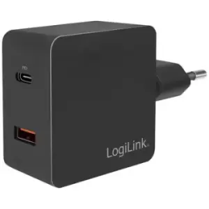 Image of LogiLink LogiLink PA0220 USB charger Indoors, Mains socket Max. output current 3000 mA 2 x USB-C socket (Power Delivery), USB-A