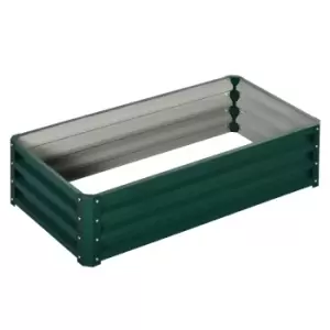 Image of Outsunny Raised Beds for Garden, Galvanized Outdoor Planters, for Herbs and Vegetables, Use for Patio, Backyard, Balcony, Green