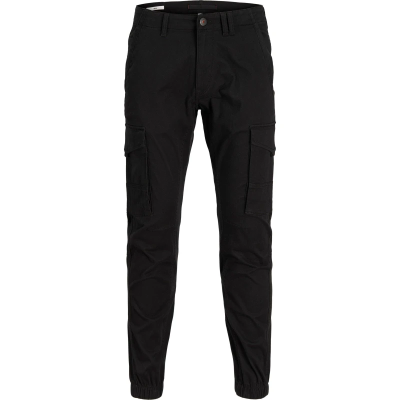 Image of Jack & Jones Black / Black Paul Flake Akm 542 Cargo Pants Black Male 32R 183281UK