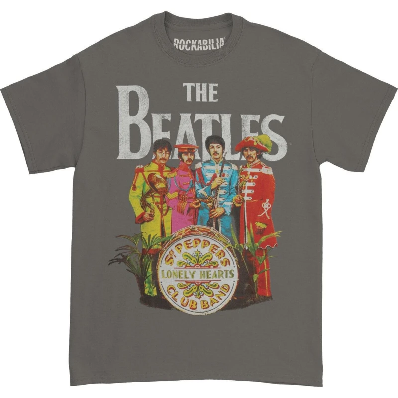 Image of The Beatles The Beatles Men Sgt Pepper T-Shirt in Grey Size: Medium Grey M Male 5063238322622
