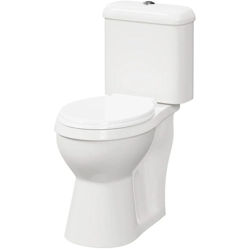 Image of NUIE Nuie - Comfort Height Close Coupled Toilet with Push Button Cistern - Soft Close Seat DOCMP100