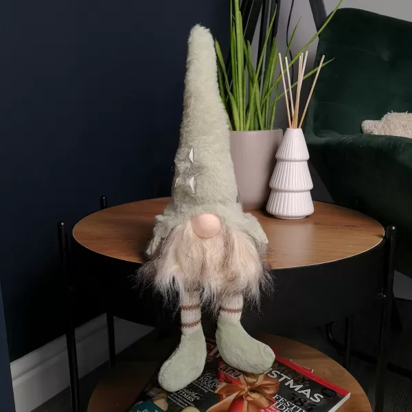 Image of 39cm Battery Operated Christmas Gonk with Dangly Legs and Light up Star Decoration in Green