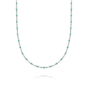 Image of Daisy London 925 Sterling Silver Treasures Turquoise Beaded Necklace Sterling Silver