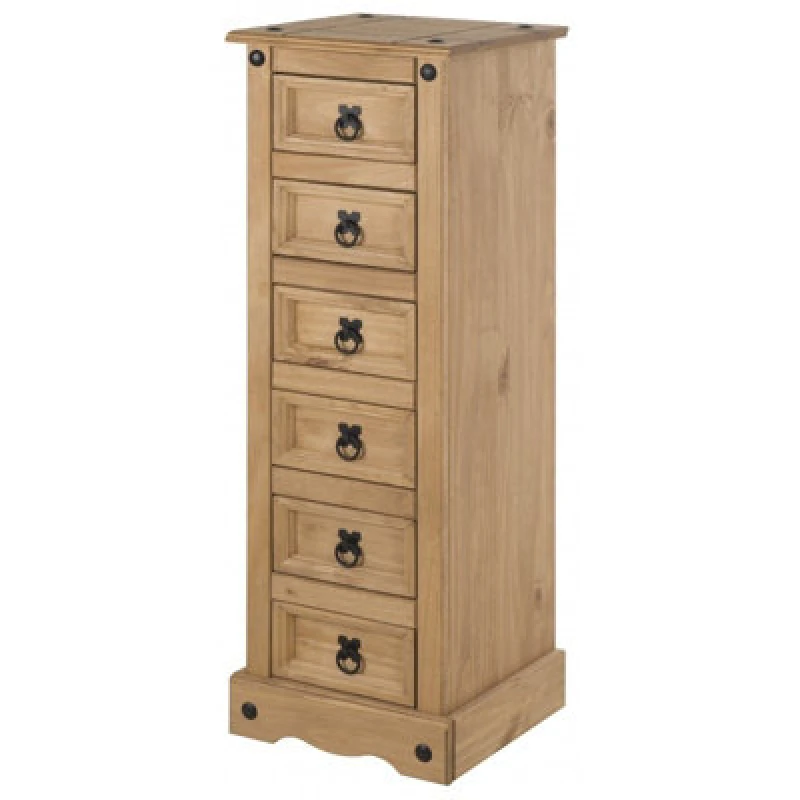 Image of MERCERS FURNITURE Corona Narrow 6 Drawer Bedside 5060335868138