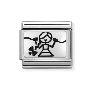 Image of Nomination Classic Silver Centre Friend Charm