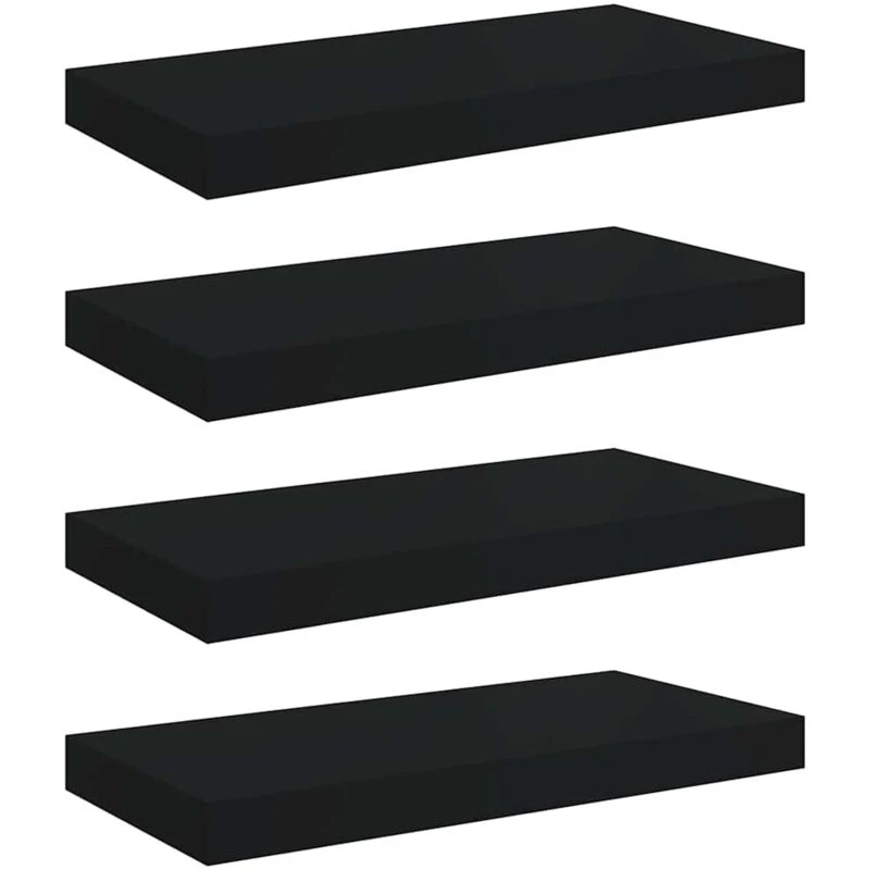 Image of VIDAXL Floating Wall Shelves 4 pcs Black 50x23x3.8cm mdf Vidaxl 8720286074626