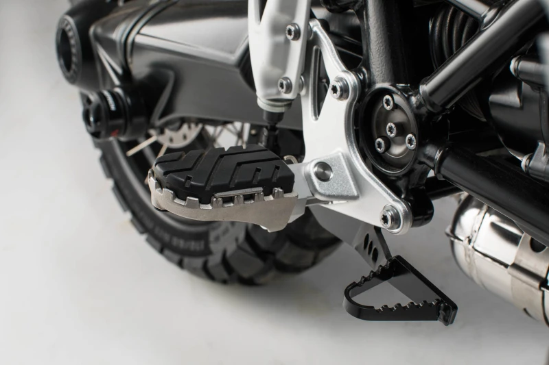 Image of SW-Motech ION footrest kit - BMW R nineT Scrambler (16-), R nineT GS (16-)., black-silver