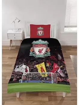 Image of Liverpool FC The Kop Single Duvet Cover Set - Red, Red