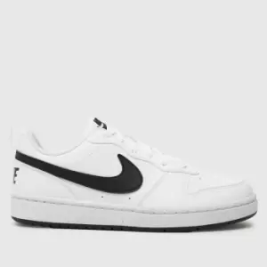 Image of Nike white & Black court borough low recraft Youth Trainers