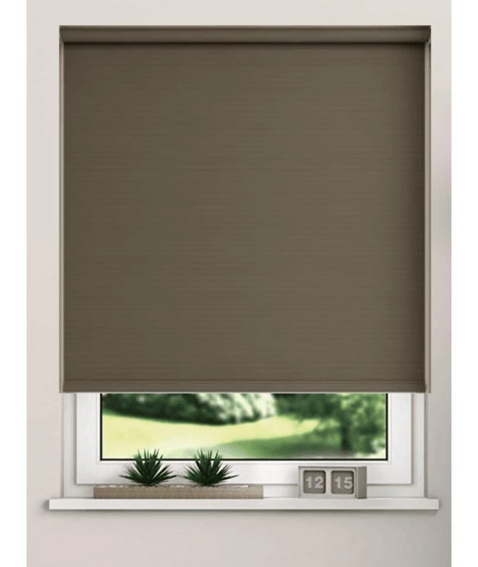 Image of New Edge Blinds Thermal Blackout Roller Blinds 175cm Drop x Width 115cm ChocoSlate in Chocolate Size: 130m width x 175cm drop Chocolate Unisex 130m