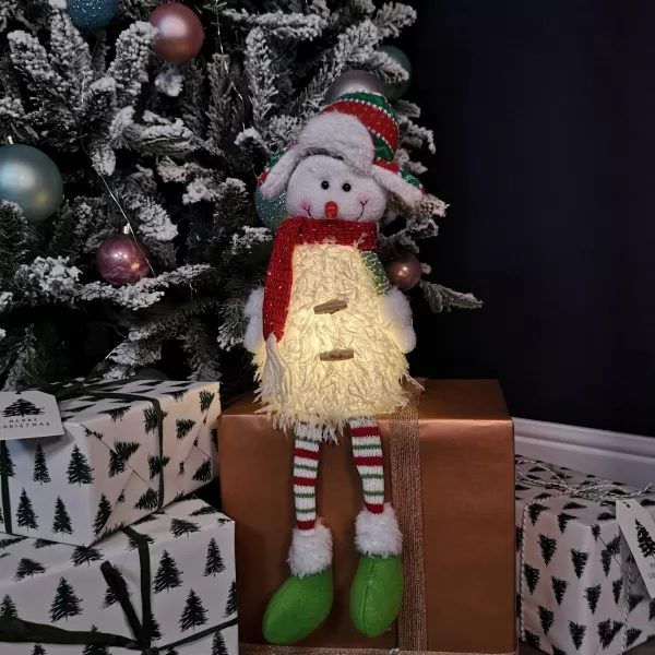 Image of 50cm Battery Operated Dangly Leg Snowman Christmas Decoration
