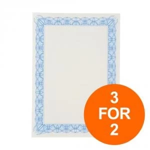 Image of Certificate Papers with Foil Seals 90gsm A4 Blue Reflex 30 Sheets 3