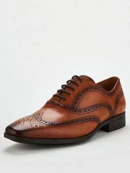Image of Office Macro Lace Up Brogue Shoes - Brown