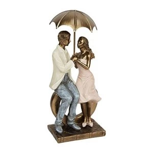 Image of Rainy Day Collection Resin Figurine - Couple Sitting 26cm