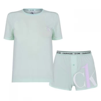 Image of Calvin Klein CK1 Short Sleeve Short Pyjama Set - Aqua Luster