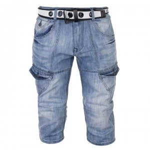 Image of No Fear Cargo Shorts Mens - Light Wash