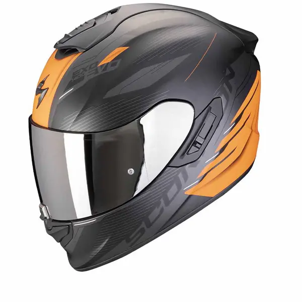 Image of Scorpion EXO-1400 Evo II Air Luma Matt Black Orange Full Face Helmet S