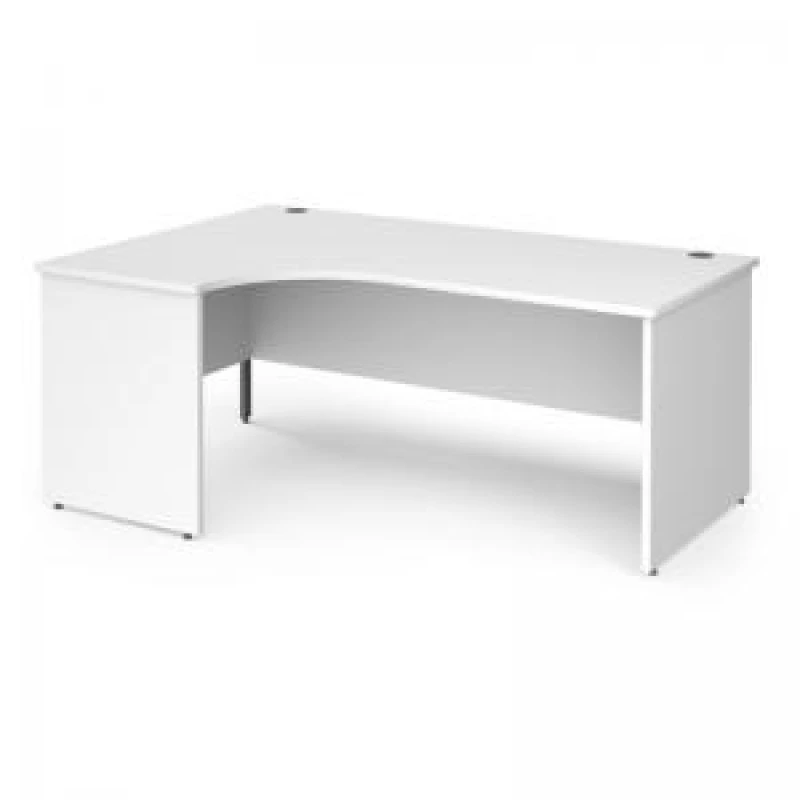 Image of Contract 25 Office Desk Left Hand Corner Desk 1800mm White Top With Graphite Frame 800mm Depth Contract 25 White CP18EL-G-WH