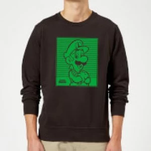 Image of Nintendo Super Mario Luigi Retro Line Art Sweatshirt - Black - 5XL