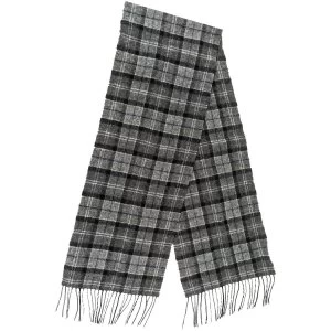 Image of Barbour Tartan Lambswool Scarf Black/Grey Tartan