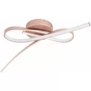 Image of Loops - Flush Ceiling Light Colour Rose Gold Shade White Plastic Bulb LED 2x11W