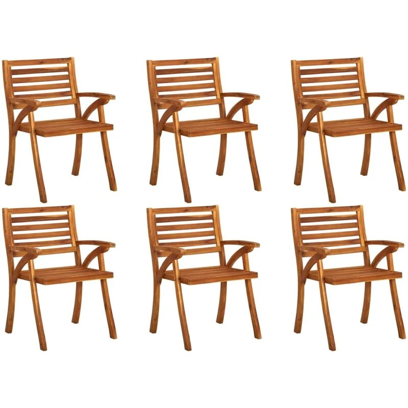 Image of VIDAXL Garden Chairs 6 pcs Solid Acacia Wood Vidaxl 8720286461556