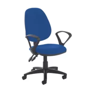 Image of Dams MTO Jota High Back PCB Operator Chair with Fixed Arms - Blizzard Grey