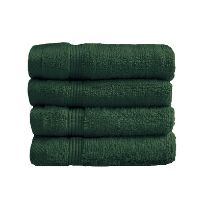 Image of Allure Bath Fashions Luxury Zero Twist Egyptian Cotton Face Cloths Pack Of 4 - Dark Green
