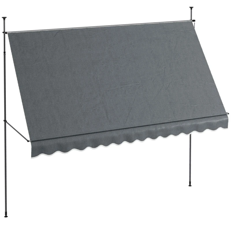 Image of Outsunny 3.5 X 1.2M Freestanding Retractable Awning, Grey 840-262V04CG