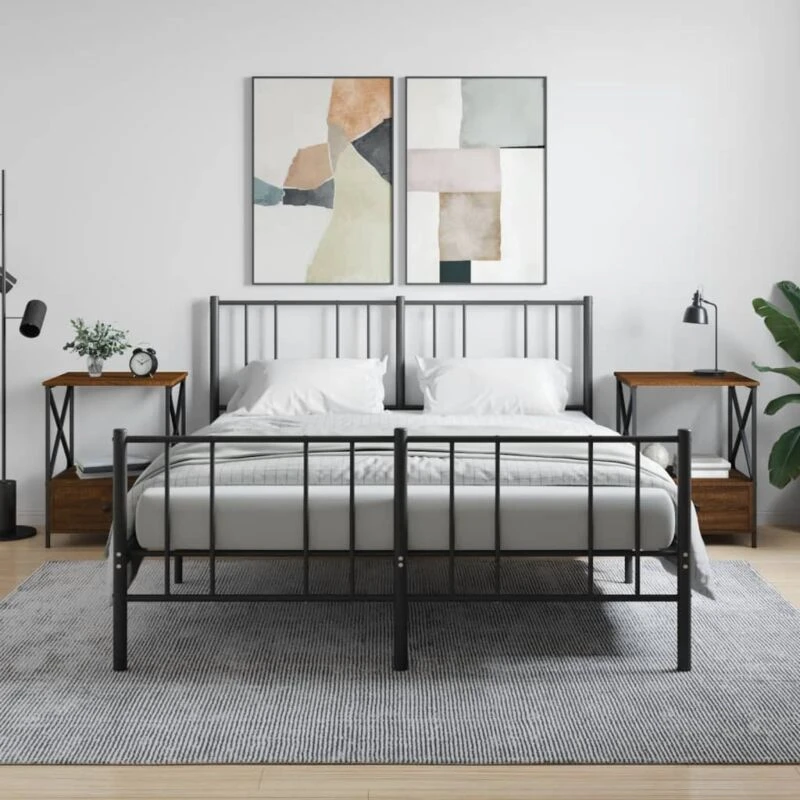 Image of Vidaxl Bedside Tables 2 Pcs Brown Oak 50X41X65cm Engineered Wood, Brown 826092