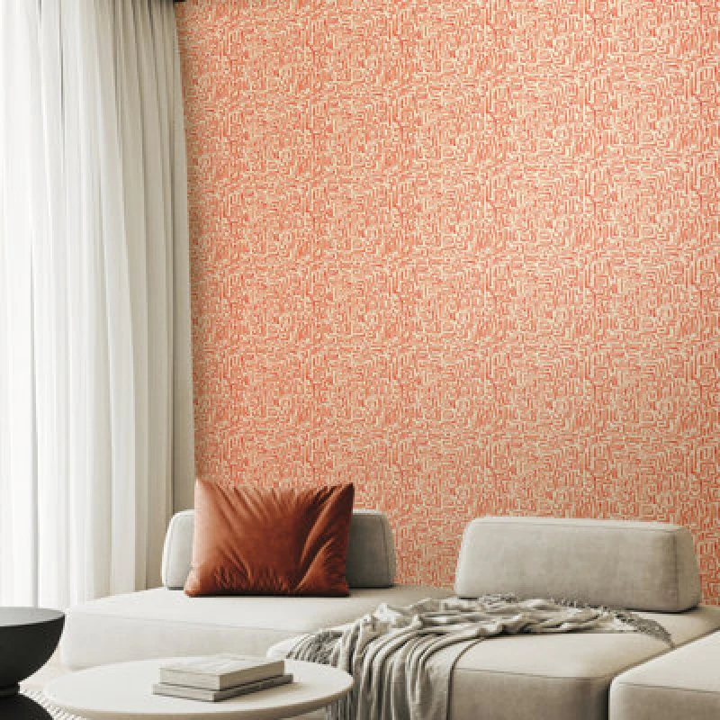 Image of Hoopla Walls Maze Squiggle - Orange Mix 10M Wallpaper