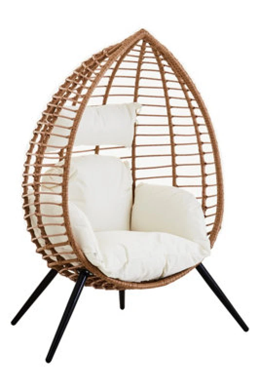 Image of Orsina Stylish Natural Rattan Effect Chair, Versatile Lounge Chair, Comfortable Bedroom Chair, Balcony Chair