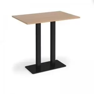 Image of Eros rectangular poseur table with flat Black rectangular base and