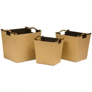 Image of Premier Housewares - Multisize Laundry Basket/Washing Basket Optimal For Laundry Storage Pandanus Fiber Hamper Baskets Three Sizes, Natural 12 x 12 x