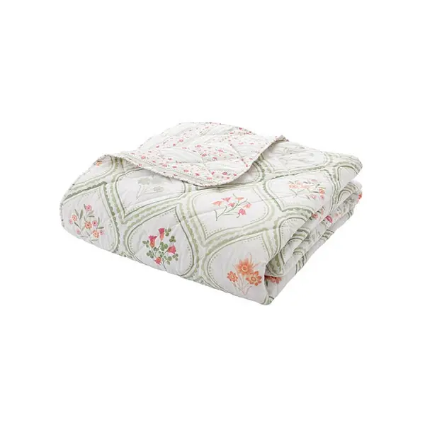 Image of CATHERINE LANSFIELD Catherine Lansfield - Cameo Floral Bedspread Green BD57895W22023GR